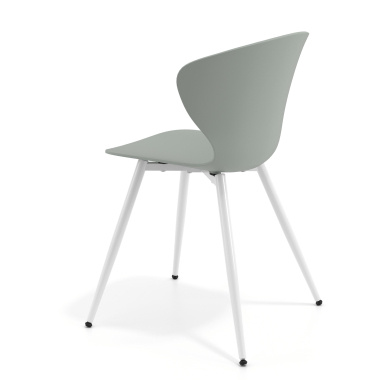 cadeira sala de espera branco antracite 4 patas plastico bracos fixos 5