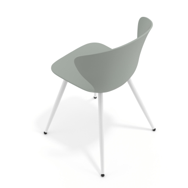 cadeira sala de espera branco antracite 4 patas plastico bracos fixos 7