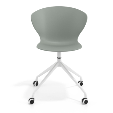 cadeira de reuniao branco antracite com rodizios plastico bracos fixos 6