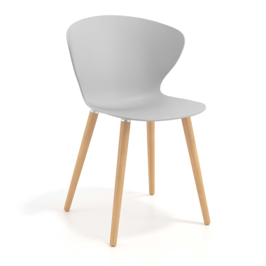 cadeira nordica cinza pes de madeira plastico bracos fixos 1
