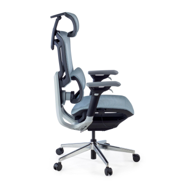 cadeira ergonomica azul valkyr malha mesh bracos regulaveis 4d apoio lombar duplo apoio de cabeca 7