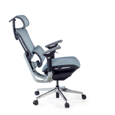 cadeira ergonomica azul valkyr malha mesh bracos regulaveis 4d apoio lombar duplo apoio de cabeca 6