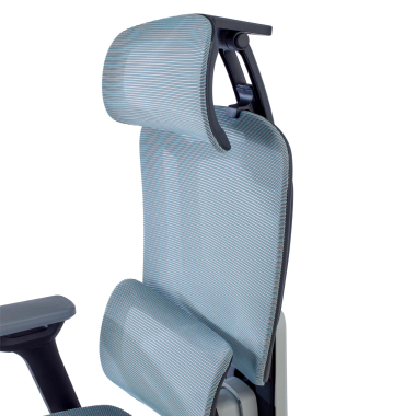 cadeira ergonomica azul valkyr malha mesh bracos regulaveis 4d apoio lombar duplo apoio de cabeca 9