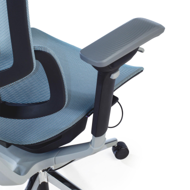 cadeira ergonomica azul valkyr malha mesh bracos regulaveis 4d apoio lombar duplo apoio de cabeca 8