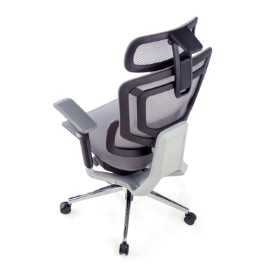 cadeira ergonomica cinza valkyr malha mesh bracos regulaveis 4d apoio lombar duplo apoio de cabeca 9