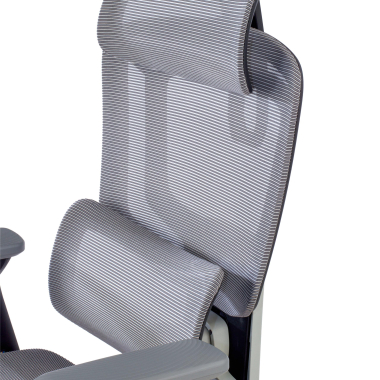cadeira ergonomica cinza valkyr malha mesh bracos regulaveis 4d apoio lombar duplo apoio de cabeca 7