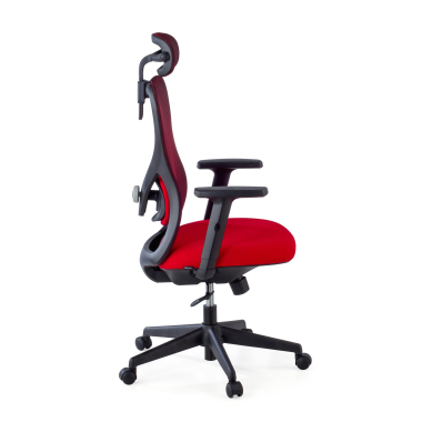 cadeira de escritorio vermelho estrutura negra malha mesh bracos regulaveis 1d apoio lombar apoio de cabeca 7
