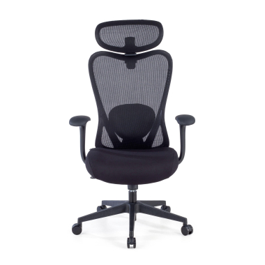cadeira de escritorio preto vital malha mesh bracos fixos apoio lombar apoio de cabeca 3