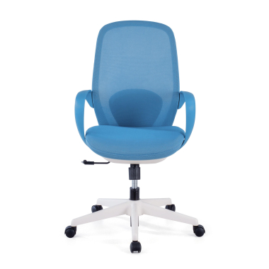 cadeira giratoria azul whisper malha mesh bracos fixos 3