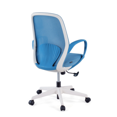cadeira giratoria azul whisper malha mesh bracos fixos 7