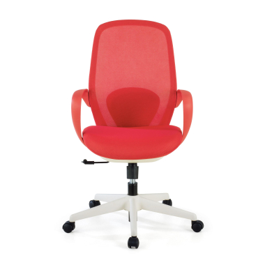 cadeira giratoria vermelho whisper malha mesh bracos fixos 3
