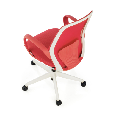 cadeira giratoria vermelho whisper malha mesh bracos fixos 9