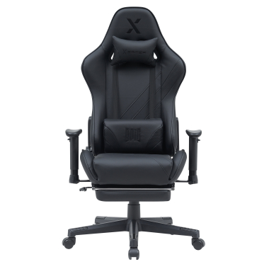 cadeira gaming preto epic pele sintetica bracos moveis almofada lombar e cervical apoio de cabeca apoio de pes extensivel 3