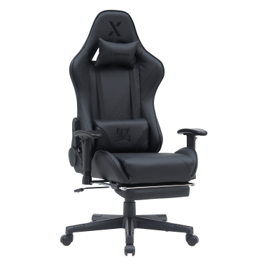 cadeira gaming preto epic pele sintetica bracos moveis almofada lombar e cervical apoio de cabeca apoio de pes extensivel 1