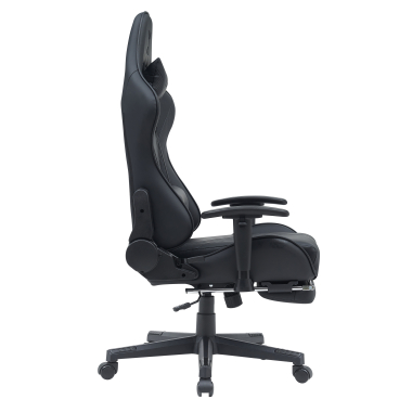 cadeira gaming preto epic pele sintetica bracos moveis almofada lombar e cervical apoio de cabeca apoio de pes extensivel 7