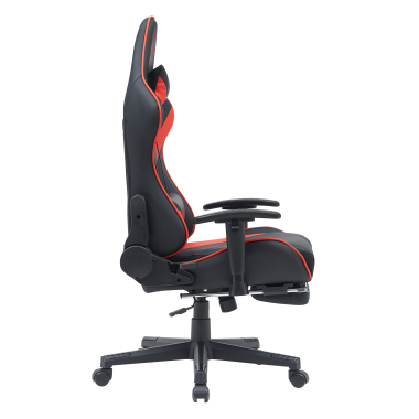cadeira gaming vermelho epic pele sintetica bracos moveis almofada lombar e cervical apoio de cabeca apoio de pes extensivel 7