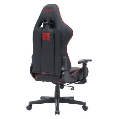 cadeira gaming vermelho epic pele sintetica bracos moveis almofada lombar e cervical apoio de cabeca apoio de pes extensivel 8