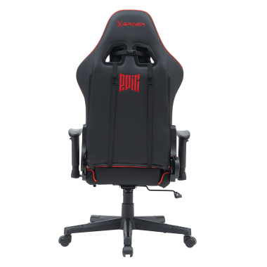 cadeira gaming vermelho epic pele sintetica bracos moveis almofada lombar e cervical apoio de cabeca apoio de pes extensivel 6