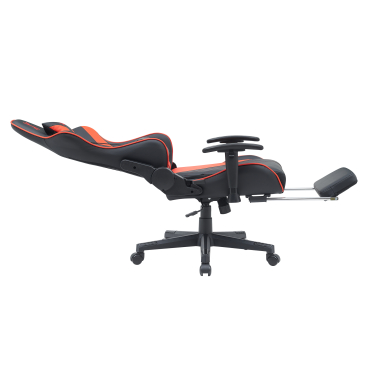 cadeira gaming vermelho epic pele sintetica bracos moveis almofada lombar e cervical apoio de cabeca apoio de pes extensivel 4