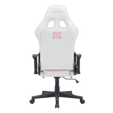 cadeira gaming branco rosa epic pele sintetica bracos moveis almofada lombar e cervical apoio de cabeca apoio de pes extensivel 13