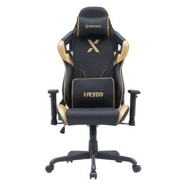cadeira gaming amarelo hero pele sintetica bracos moveis almofada lombar e cervical apoio de cabeca 3