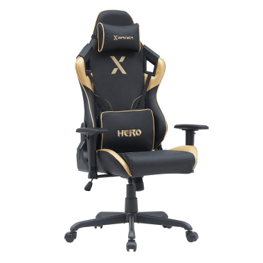 cadeira gaming amarelo hero pele sintetica bracos moveis almofada lombar e cervical apoio de cabeca 1
