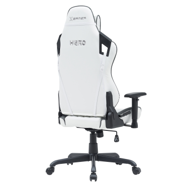 cadeira gaming branco cinzento hero pele sintetica bracos moveis almofada lombar e cervical apoio de cabeca 8