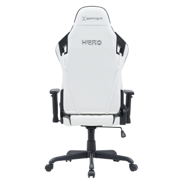 cadeira gaming branco cinzento hero pele sintetica bracos moveis almofada lombar e cervical apoio de cabeca 6