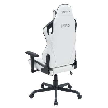cadeira gaming branco cinzento hero pele sintetica bracos moveis almofada lombar e cervical apoio de cabeca 9
