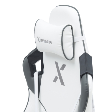 cadeira gaming branco cinzento hero pele sintetica bracos moveis almofada lombar e cervical apoio de cabeca 4