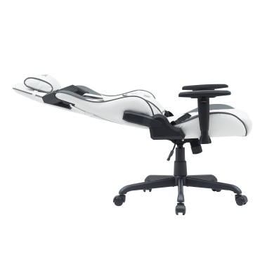 cadeira gaming branco cinzento hero pele sintetica bracos moveis almofada lombar e cervical apoio de cabeca 5