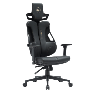 cadeira gaming preto phoenix tecido bracos regulaveis 3d apoio de cabeca 1