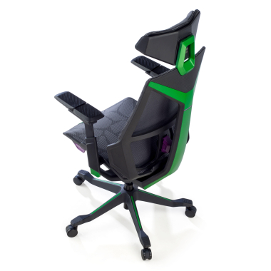 cadeira gaming verde blooddragon malha mesh bracos regulaveis 6d apoio lombar apoio de cabeca 10