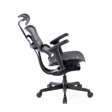 cadeira ergonomica preto estrutura negra malha mesh bracos regulaveis 4d apoio lombar apoio de cabeca 5