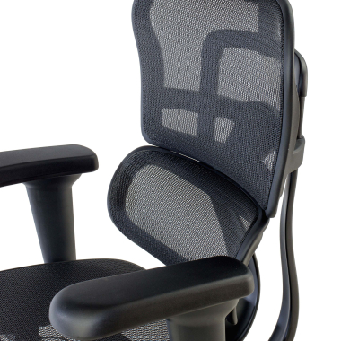cadeira ergonomica preto estrutura negra malha mesh bracos regulaveis 4d apoio lombar apoio de cabeca 7