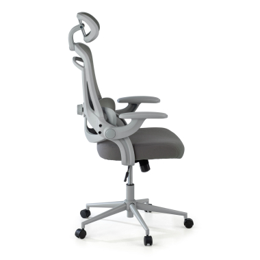 cadeira ergonomica branco cinzento optima malha mesh bracos rebativeis apoio lombar duplo apoio de cabeca 4