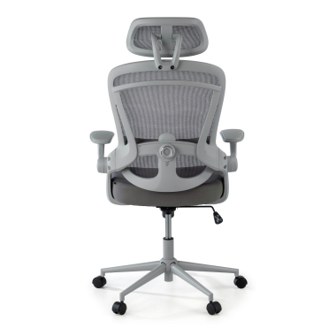 cadeira ergonomica branco cinzento optima malha mesh bracos rebativeis apoio lombar duplo apoio de cabeca 8