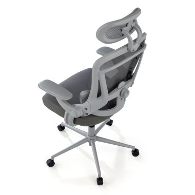 cadeira ergonomica branco cinzento optima malha mesh bracos rebativeis apoio lombar duplo apoio de cabeca 9