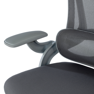 cadeira ergonomica branco cinzento optima malha mesh bracos rebativeis apoio lombar duplo apoio de cabeca 6