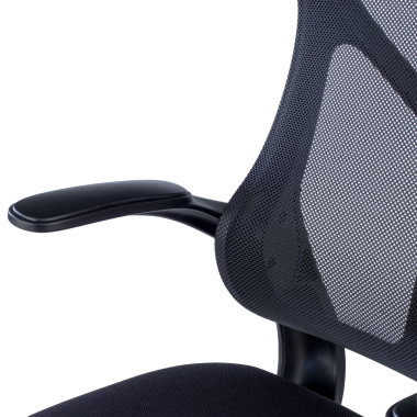 cadeira de escritorio preto raptor malha mesh bracos rebativeis 8