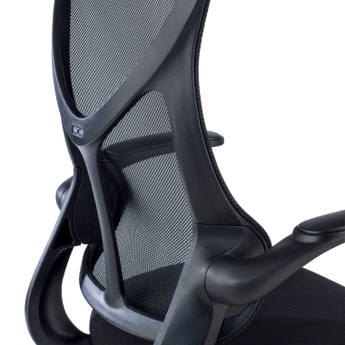 cadeira de escritorio preto raptor malha mesh bracos rebativeis 5