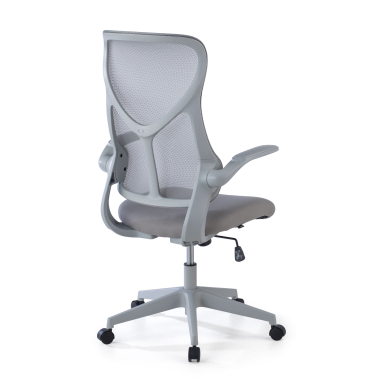 cadeira de escritorio cinza raptor malha mesh bracos rebativeis 8