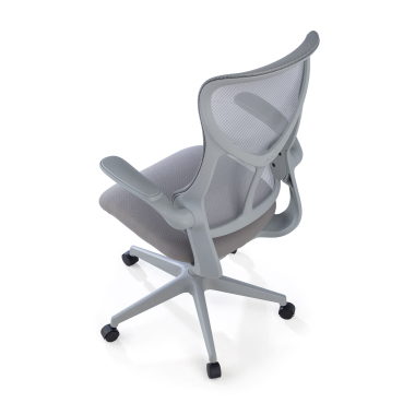 cadeira de escritorio cinza raptor malha mesh bracos rebativeis 9
