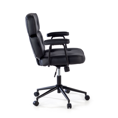cadeira de escritorio preto royale pele sintetica bracos fixos 4