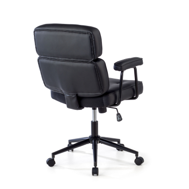 cadeira de escritorio preto royale pele sintetica bracos fixos 7