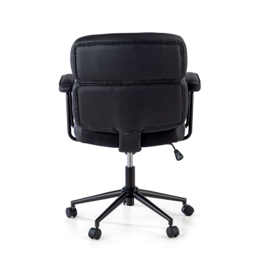 cadeira de escritorio preto royale pele sintetica bracos fixos 8
