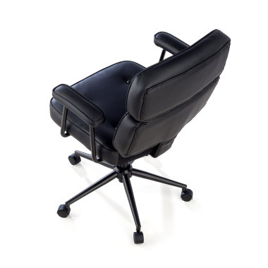 cadeira de escritorio preto royale pele sintetica bracos fixos 9