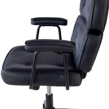 cadeira de escritorio preto royale pele sintetica bracos fixos 6