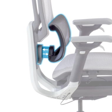 cadeira ergonomica cinza valkyr malha mesh bracos regulaveis 4d apoio lombar duplo apoio de cabeca 5