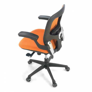 outlet cadeira de escritorio laranja amira malha mesh bracos moveis 8